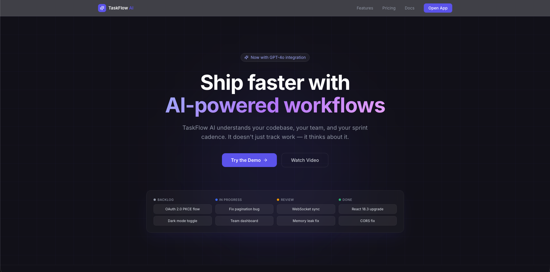 TaskFlow AI screenshot